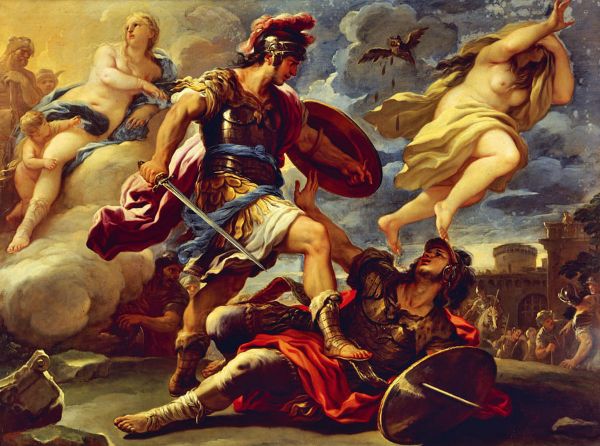 Aeneas defeats Turnus by Luca Giordano | Oil Painting Reproduction