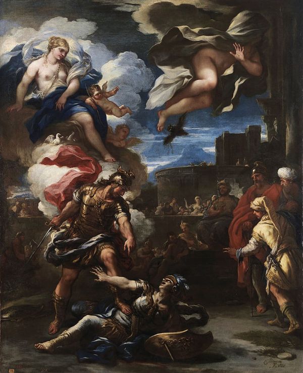 Aeneas Defeats Turnus 1688 by Luca Giordano | Oil Painting Reproduction