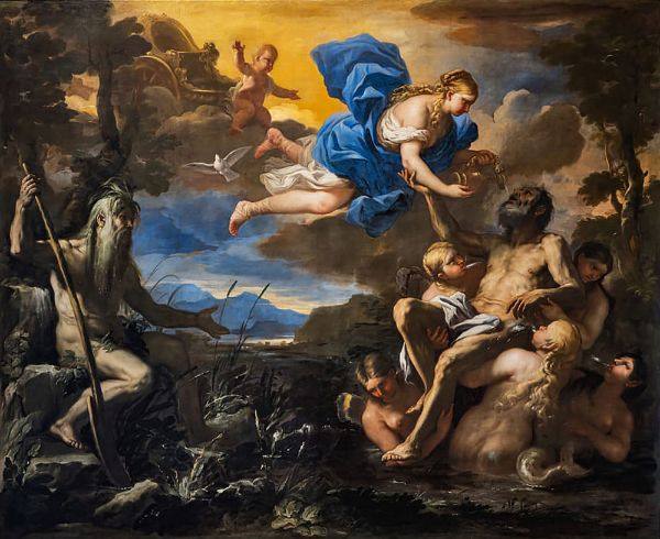 Aeneas made Immortal by Venus by Luca Giordano | Oil Painting Reproduction