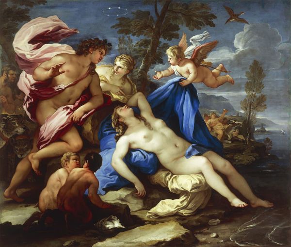 Bacchus and Ariadne c1675 by Luca Giordano | Oil Painting Reproduction