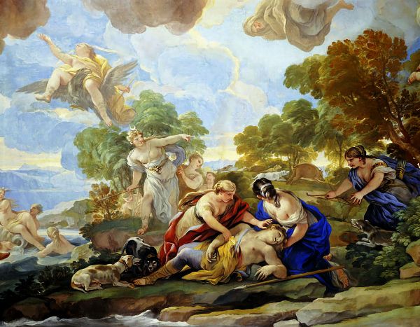 Death of Adonis detail of Cycle of Frescoes in Hall of Mirrors | Oil Painting Reproduction