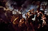 Aeneas Fleeing Troy By Luca Giordano