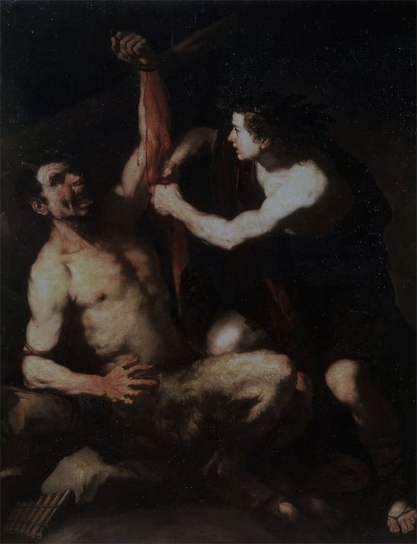 Marsyas and Apollo early 1650 by Luca Giordano | Oil Painting Reproduction