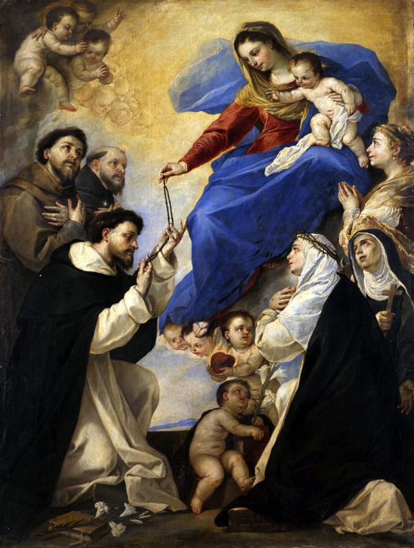 Our Lady of the Rosary by Luca Giordano | Oil Painting Reproduction