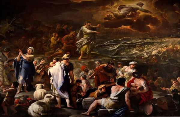 Parting Red Sea by Luca Giordano | Oil Painting Reproduction