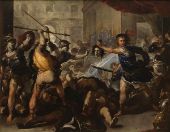 Perseus turning Phineas and his Followers to Stone By Luca Giordano