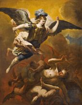 Saint Michael defeating Satan Luca By Luca Giordano