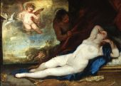 Sleeping Venus Amor and Satyr c1670 By Luca Giordano