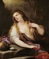 St Mary Magdalene Renouncing the Vanities of the World By Luca Giordano