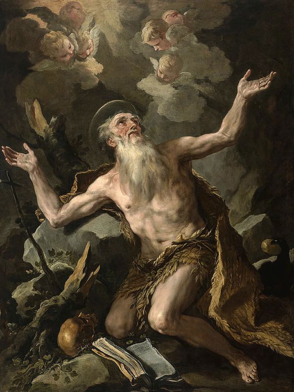 St Paul the Hermit 1690 by Luca Giordano | Oil Painting Reproduction