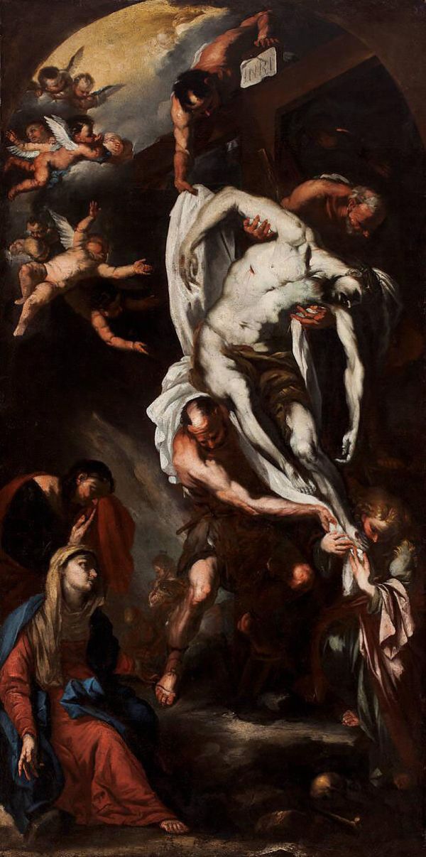 The Descent from the Cross by Luca Giordano | Oil Painting Reproduction
