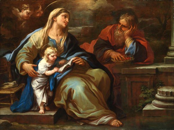 The Education of the Virgin by Luca Giordano | Oil Painting Reproduction