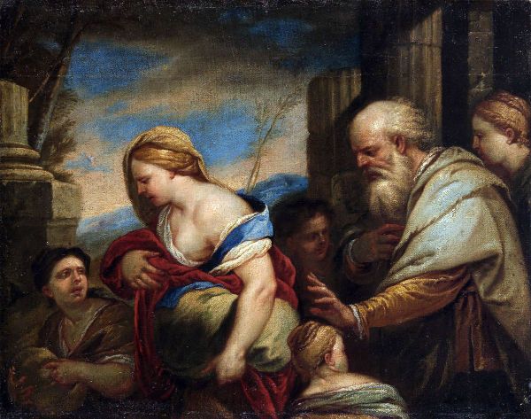 The Expulsion of Hagar by Luca Giordano | Oil Painting Reproduction