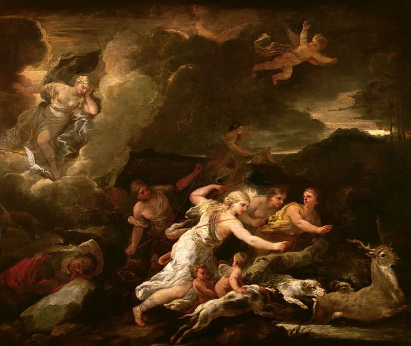 The Hunt of Diana by Luca Giordano | Oil Painting Reproduction