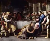 The Magdalen Washing Christs Feet in the House of Simon By Luca Giordano