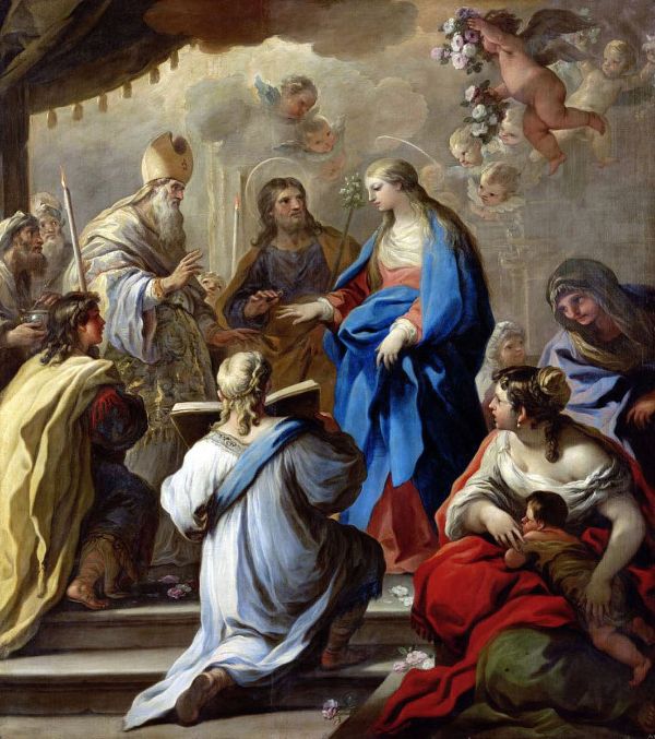 The Marriage of the Virgin by Luca Giordano | Oil Painting Reproduction