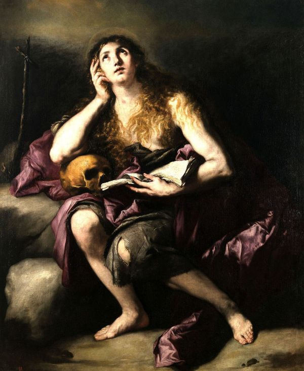 The Penitent Magdalen by Luca Giordano | Oil Painting Reproduction