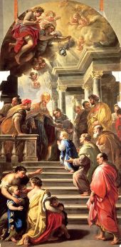 The Presentation of the Virgin at the Temple By Luca Giordano