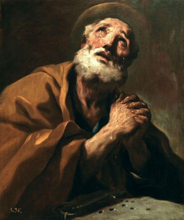 The Tears of Saint Peter by Luca Giordano | Oil Painting Reproduction