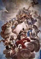 Triumph of the Medici in the Clouds of Mount Olympus By Luca Giordano