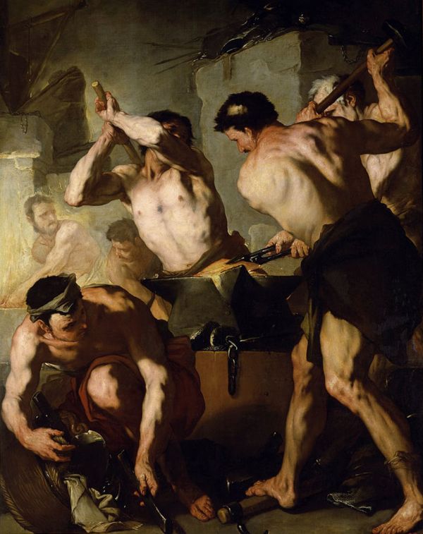 Vulcan's Forge c1660 by Luca Giordano | Oil Painting Reproduction