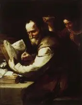 Xanthippe Pouring Water onto Socrates Neck By Luca Giordano
