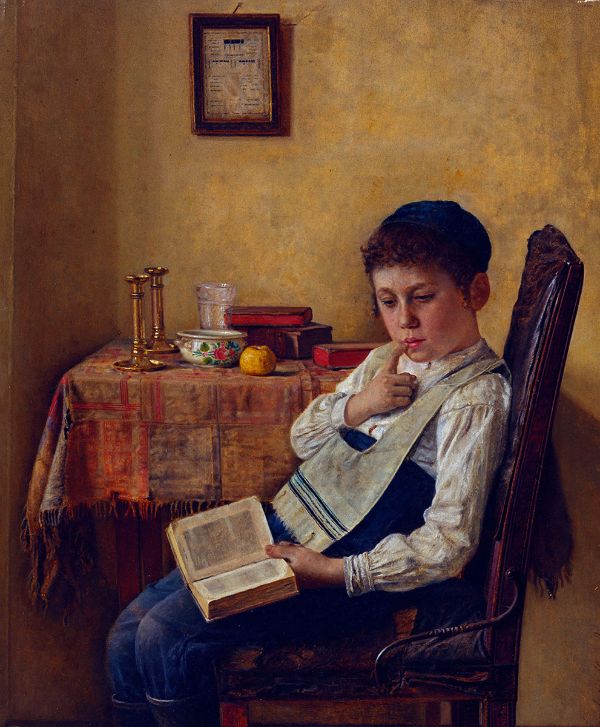 A Yeshiva Boy by Isidor Kaufmann | Oil Painting Reproduction