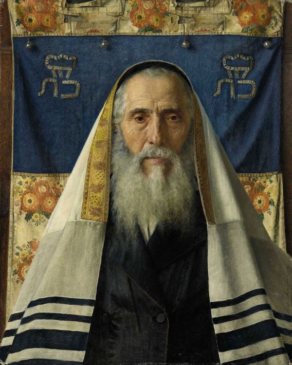 Hungarian Rabbi with Prayer Shawl | Oil Painting Reproduction