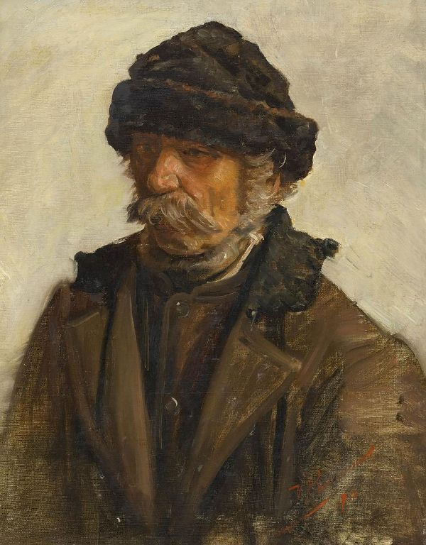Portrait of a Man 1896 by Isidor Kaufmann | Oil Painting Reproduction