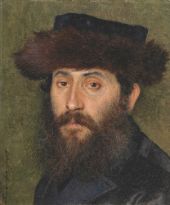 Portrait of a man with Streimel By Isidor Kaufmann