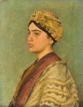 Portrait of a Young Jewish Bride By Isidor Kaufmann