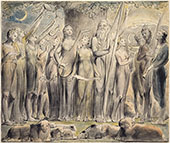 Job and His Family Restored to Prosperity By William Blake