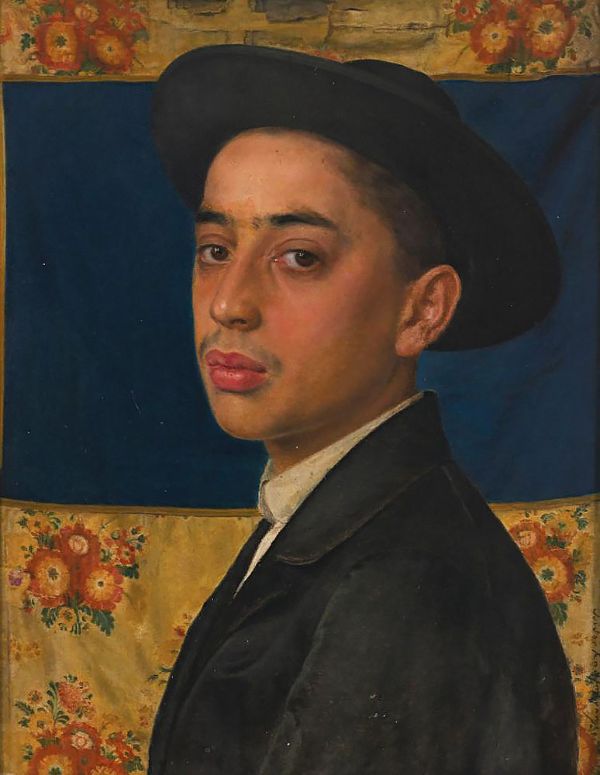 Young Man in Hat by Isidor Kaufmann | Oil Painting Reproduction