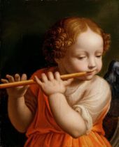 Child Angel playing a Flute c1500 By Bernardino Luini
