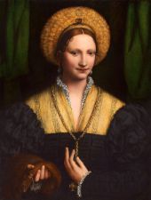 Lady with a Flea Fur c1520 By Bernardino Luini