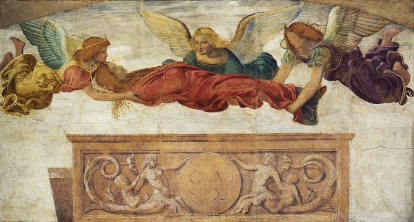 The Body of Santa Catherine Transported by Angels | Oil Painting Reproduction