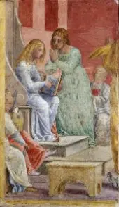 The Childhood of the Virgin Mary at the Temple By Bernardino Luini