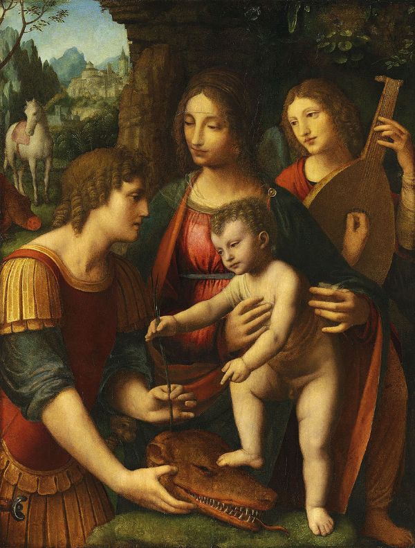 The Madonna and Child with Saint George and an Angel | Oil Painting Reproduction