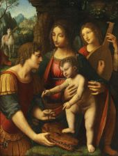 The Madonna and Child with Saint George and an Angel By Bernardino Luini