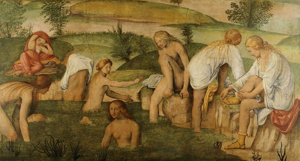 Young Women Bathing by Bernardino Luini | Oil Painting Reproduction