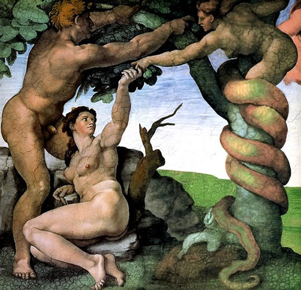 Adam and Eve 1512 by Michelangelo | Oil Painting Reproduction