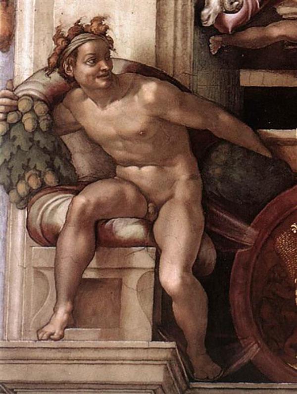 Ignudo 5 1509 by Michelangelo | Oil Painting Reproduction