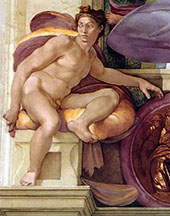 Ignudo 6 1509 By Michelangelo