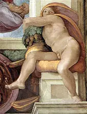 Ignudo 7 1509 By Michelangelo