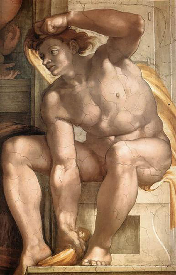 Ignudo 8 1509 by Michelangelo | Oil Painting Reproduction