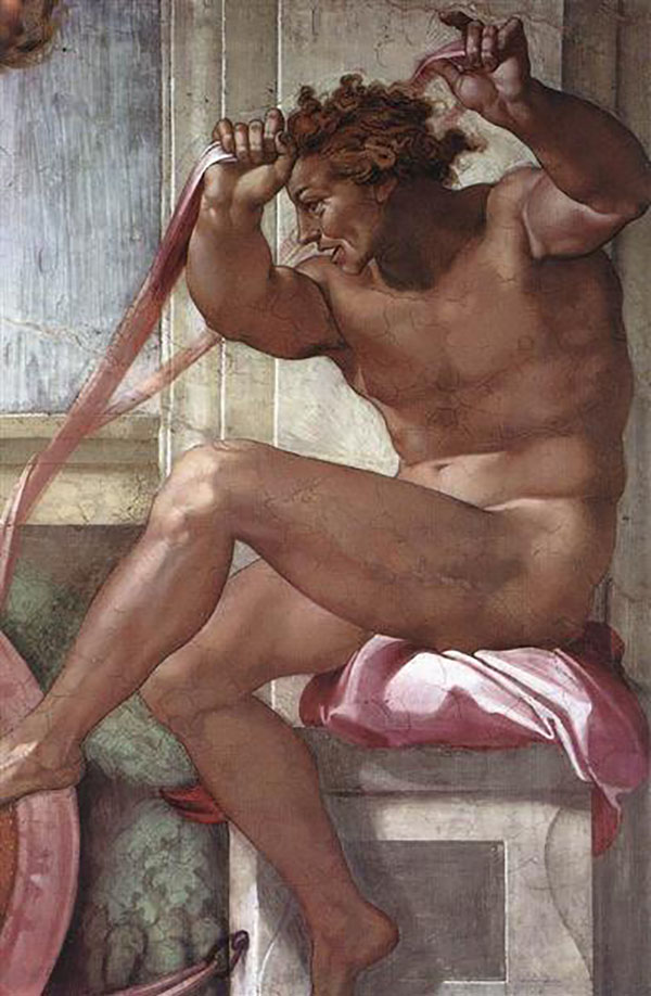 Ignudo 9 1509 by Michelangelo | Oil Painting Reproduction