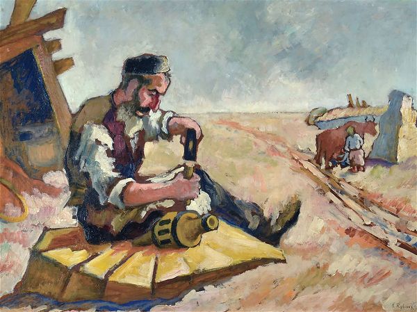 Farm Worker Taking a Break | Oil Painting Reproduction