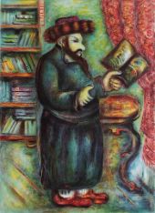 Jewish Scholar with Book 1930s By Issachar Ber Ryback
