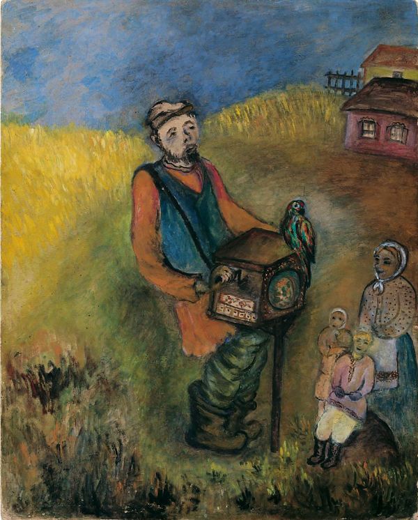 Organ Grinder with Colorful Parrot | Oil Painting Reproduction