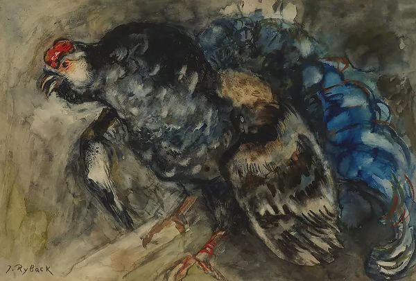 The Cockerel by Issachar Ber Ryback | Oil Painting Reproduction